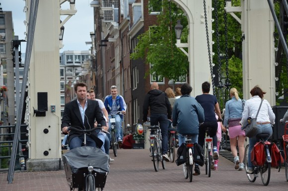 Inundación ciclista. Crédito de la foto: Carlos Cadena Gaitán - Ver el mundial en Ámsterdam