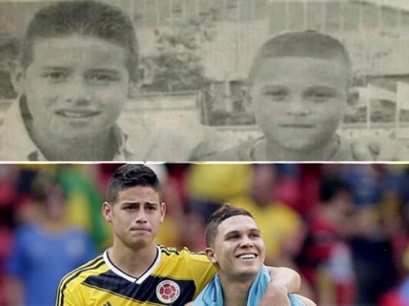 Desde niños, los dos volantes de la Selección Colombia, James Rodríguez y Juan Fernando Quintero son amigos.  - Juan Fernando Quintero, el crack más joven de Colombia que ha anotado en un Mundial