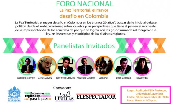 Invitación  - Siga en vivo: Posconflicto en Colombia