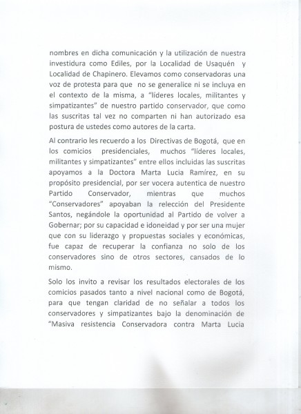 02 - La zancadilla del Directorio Distrital a Marta Lucía Ramírez