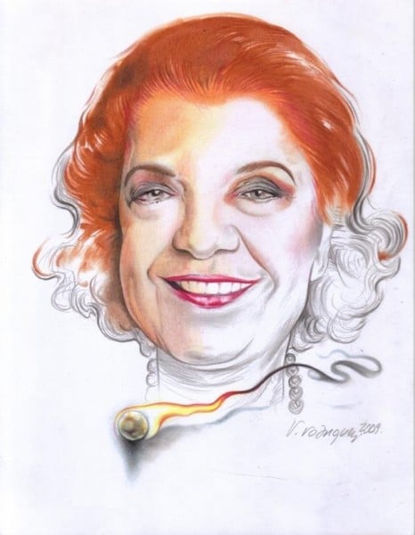 Meira Delmar, dibujo de Roberto Rodríguez - Diez momentos con Meira en la memoria