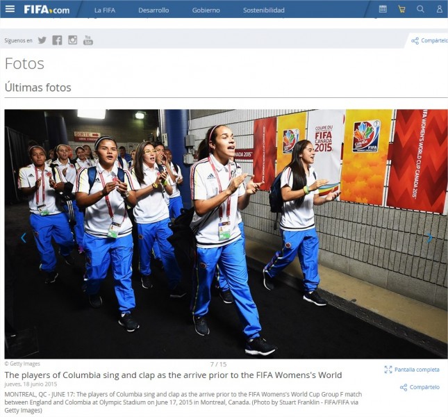 Copa Mundial Femenina de la FIFA Canadá 2015™ - Fotos - FIFA.com - Google Chrome_3 - La FIFA no sabe escribir el nombre de Colombia