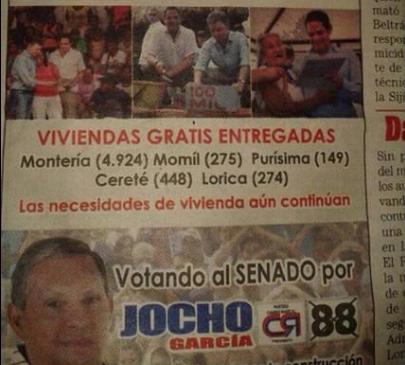 ¿Votando por Jocho García al Senado te dan una casa gratis?