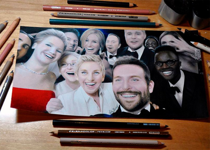 Dibujando la 'selfie' de los Óscar