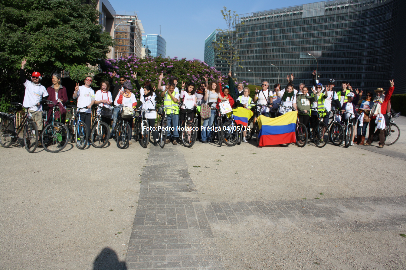 En Bélgica se realizó caravana ciclística por la paz de Colombia