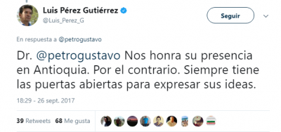  - Aunque lo quieran negar, el gobernador Luis Pérez sí le cerró las puertas a Petro