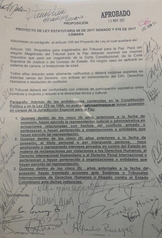  - Los defensores de derechos humanos que los senadores no quieren que estén en la JEP