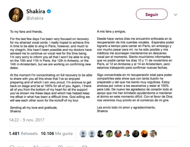  - Las cuatro semanas muda que le esperan a Shakira