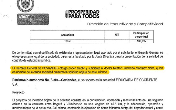  - Néstor H. Martínez, como abogado, le ahorró millones a Coviandes, empresa a la que se le cayó el puente de Chirajara