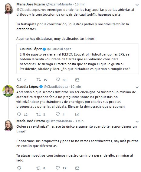  - Dura pelea entre Claudia López y Maria José Pizarro