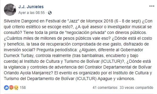  - El colmo de la corronchería, Silvestre Dangond invitado especial al Festival de Jazz de Mompox