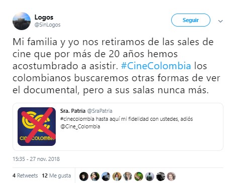  - "No volveré a Cine Colombia": Boicot en redes