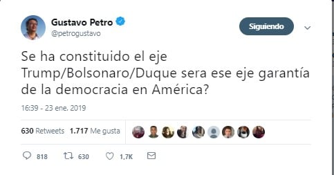  - Gustavo Petro ¿el único político colombiano que apoya a Maduro?