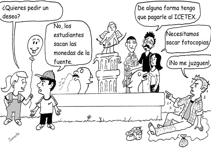 Caricatura: Vida de estudiante