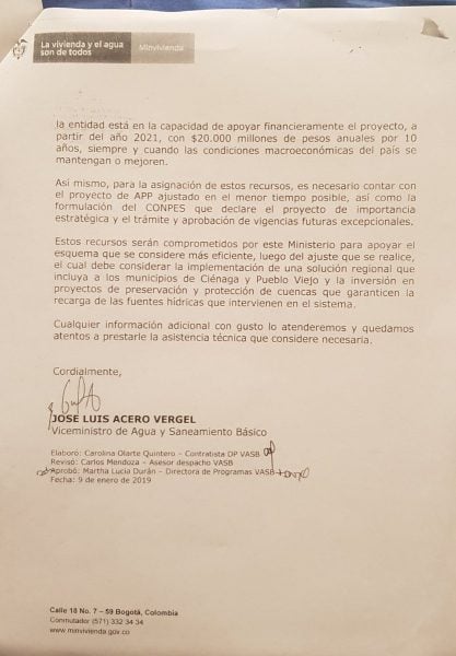  - Choque de trenes entre Minvivienda y alcalde (e) por el agua de Santa Marta