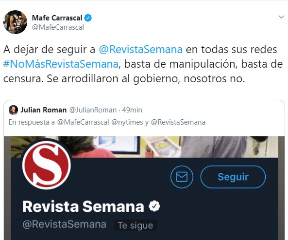  - Maratón de cancelaciones a la Revista Semana