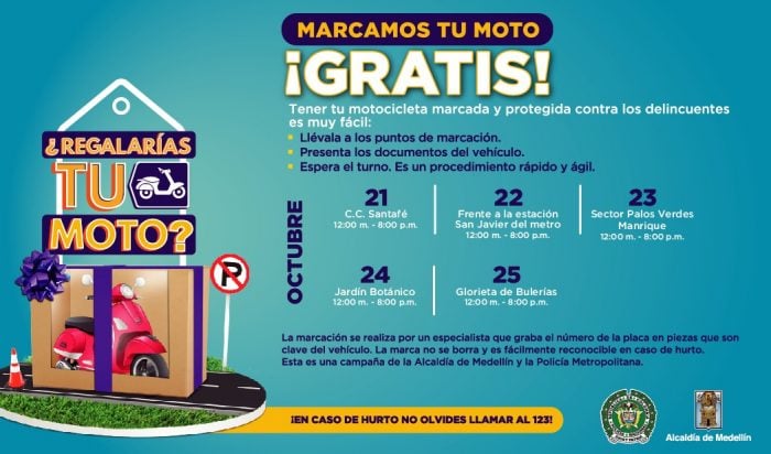  - Campaña de marcación gratuita de motos en Medellín