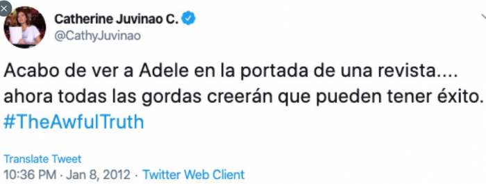  - Las bromas homofóbicas que escribió en su twitter Catherine Juvinao hace 10 años