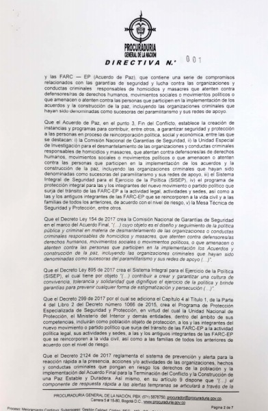  - El procurador le mete presión al gobierno por asesinato de exFarc