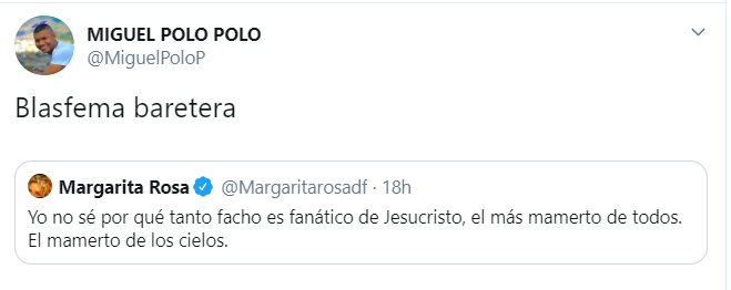  - "Blasfema baretera" los terribles insultos de Miguel Polo Polo y sus amigos a Margarita Rosa