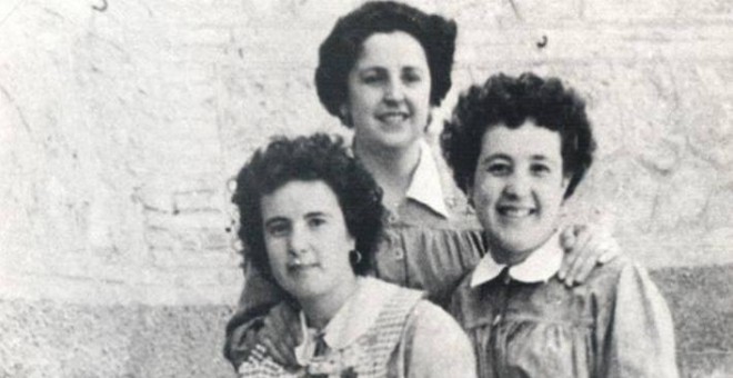 Esperanza Martínez, Remedios Montero y Amada Martínez, en la cárcel de Valencia, en 1956 - Sole, la única guerrillera antifranquista que sigue viva