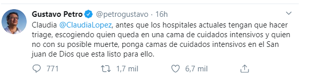  - Obsesión de Petro por el Hospital San Juan de Dios lo enfrenta furioso a Claudia López