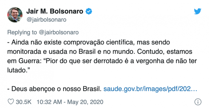  - Jair Bolsonaro enfrenta el coronavirus con militares