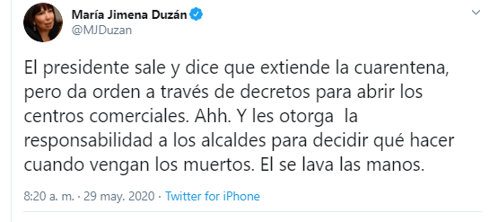  - "La lavada de manos de Duque con los muertos que vendrán"