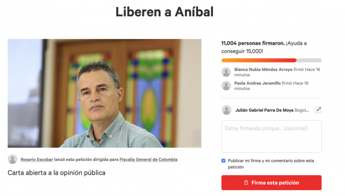  - Firmatón a favor del gobernador Aníbal Gaviria