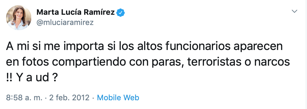  - El lunar familiar de la vicepresidenta Marta Lucía Ramírez