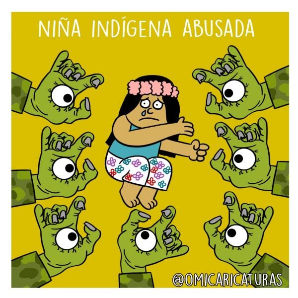  - Caricatura: Abuso a niña indígena