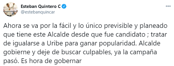  - Esteban Quintero Cardona le canta la tabla a Daniel Quintero Calle