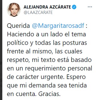  - La admiración sin límites de la uribista Alejandra Azcárate a Margarita Rosa