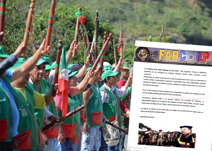 Disidencias de las FARC declaran objetivo militar a la guardia indígena en el Cauca