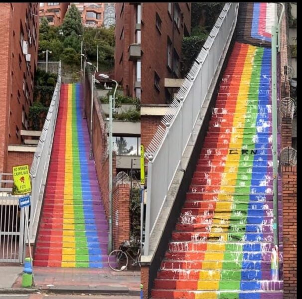  - El comando neonazi que destruyó las escaleras símbolo LGBT en Bogotá