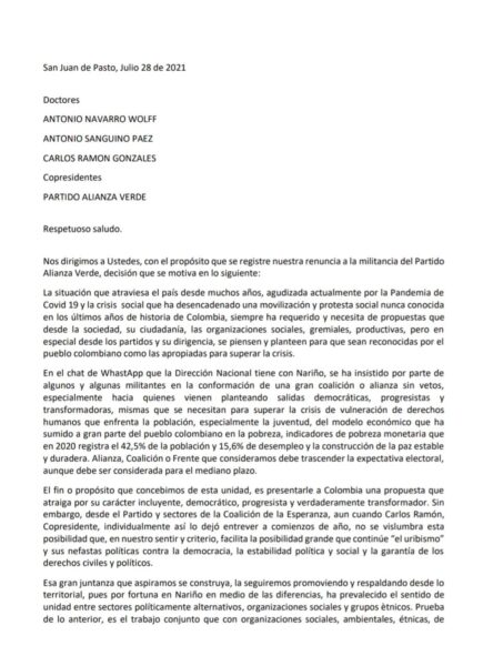  - ¿Está perdiendo fuerza la Alianza Verde en el territorio?