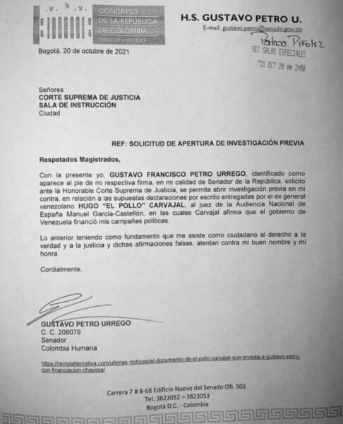  - Petro contrataca para atajar señalamientos de financiación por parte de Chávez