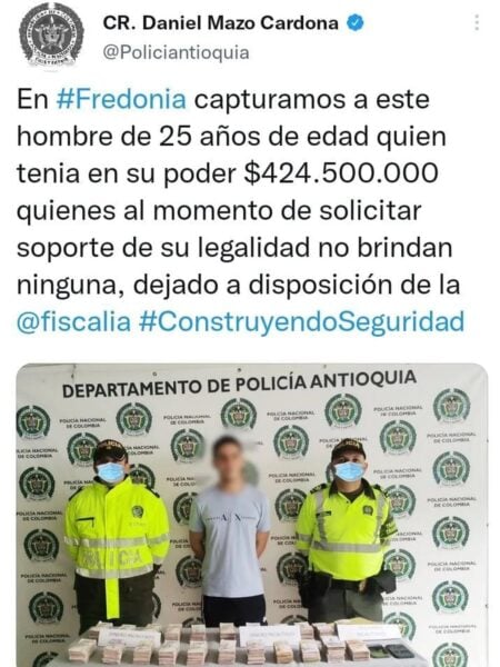  - En la Policía también usan photoshop para ponerle tapabocas a los agentes