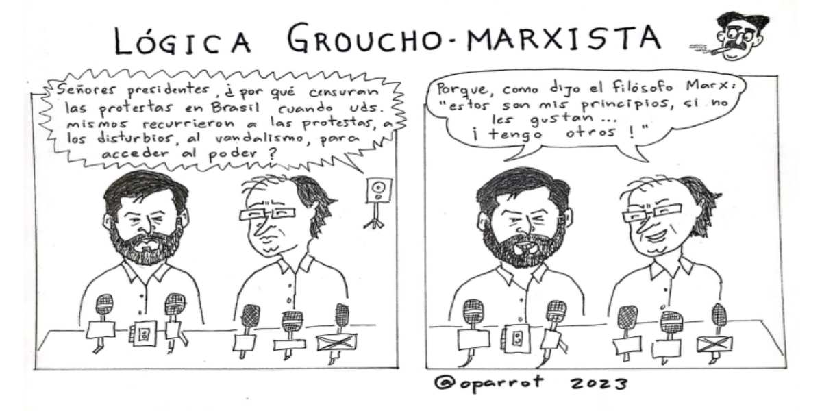 Caricatura: Lógica groucho-marxista