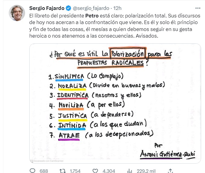  - “Petro te lo juro que no te tenemos miedo”: Reacciones al discurso en el balcón