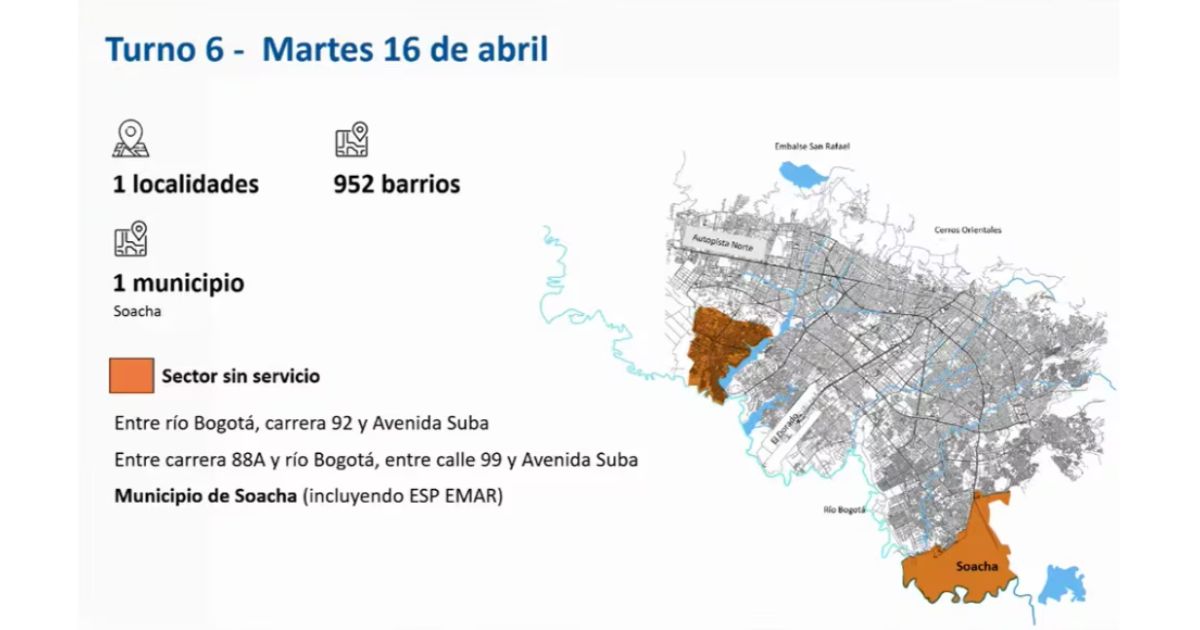 racionamiento de agua en Bogotá - El A B C del racionamiento de agua en Bogotá; zonas, horarios y más
