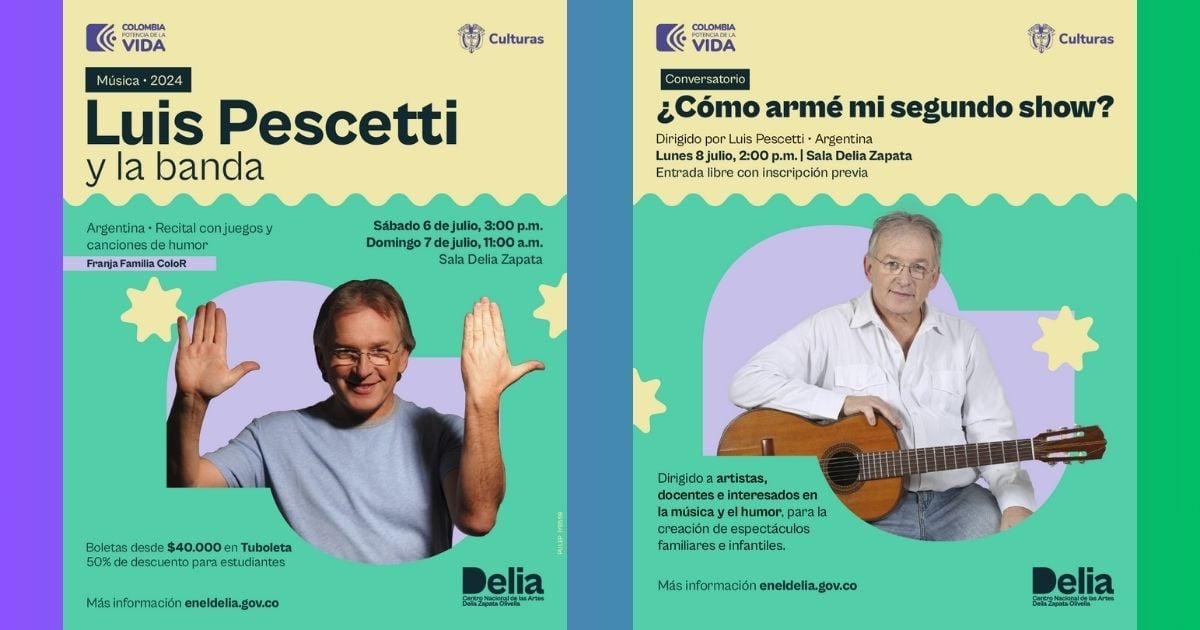 Luis Pescetti regresa a Colombia tras 6 años: recitales, talleres y charlas imperdibles en el Delia