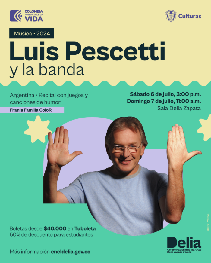  - Luis Pescetti regresa a Colombia tras 6 años: recitales, talleres y charlas imperdibles en el Delia