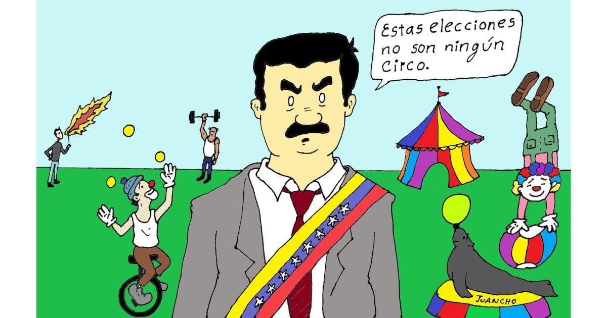 Caricatura: Circo de elecciones presidenciales en Venezuela