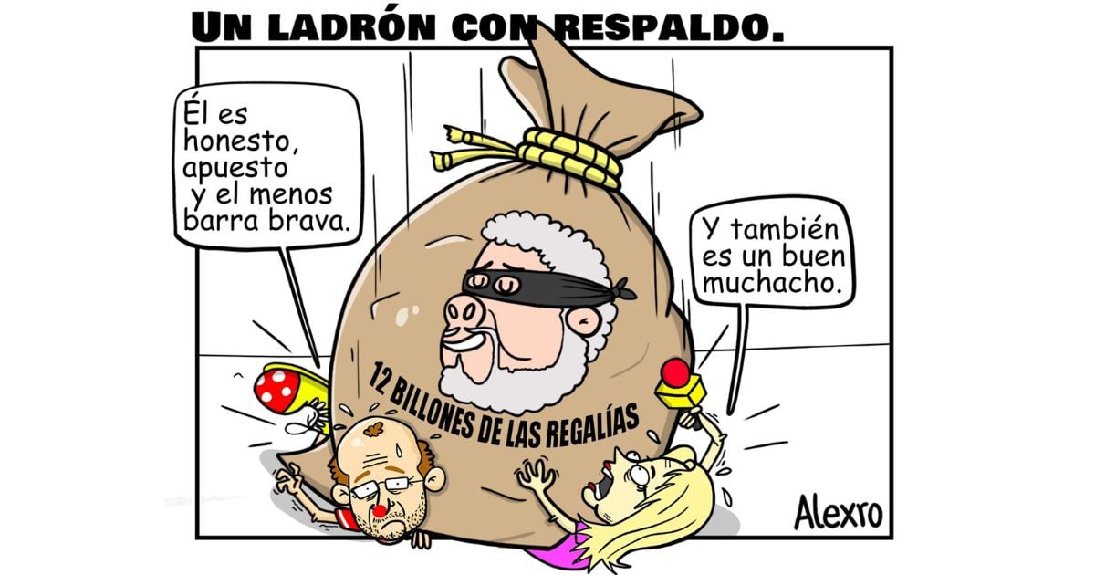 Caricatura: Un ladrón con respaldo