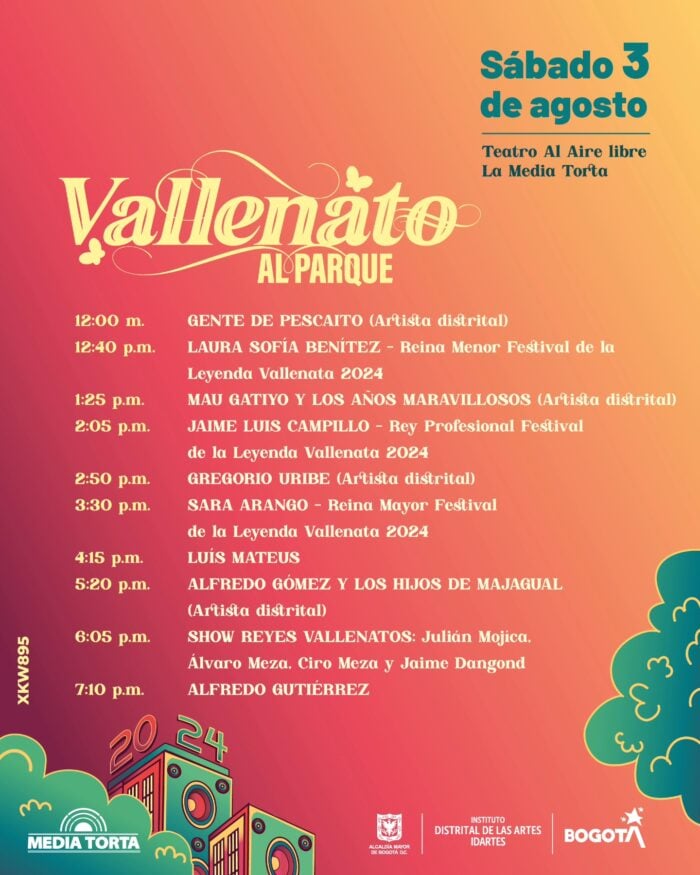 Festival de verano 2024 - Estos son los artistas que se presentarán en Vallenato al Parque y en el Festival de verano 2024