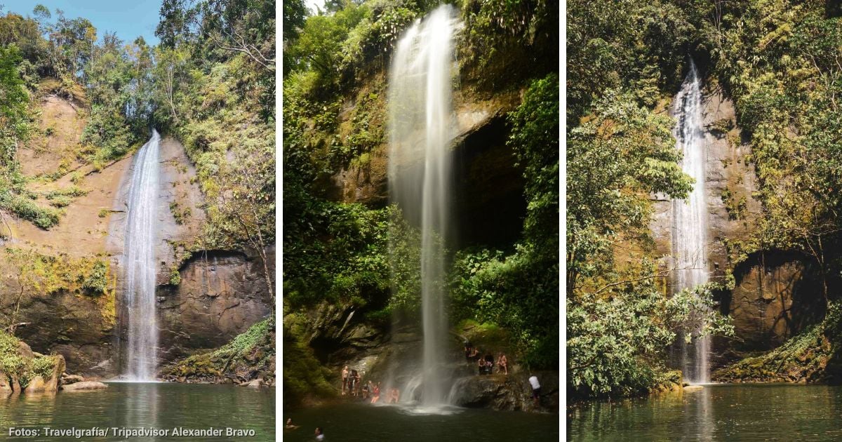 La hermosa cascada en Buenaventura para disfrutar de aguas verde esmeralda