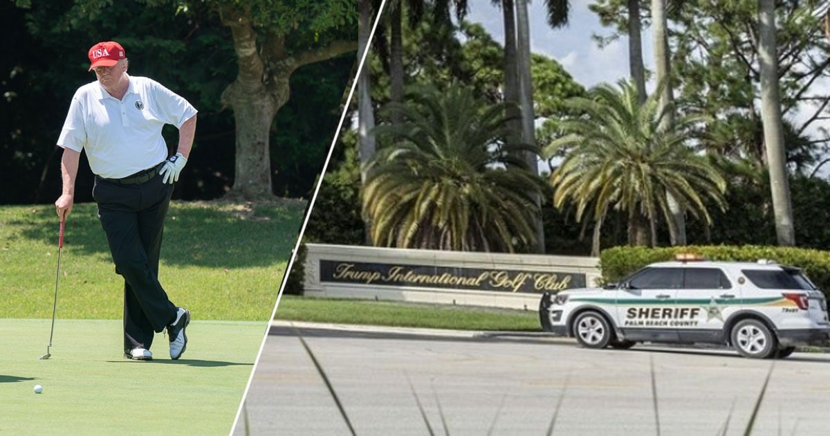 El campo de golf, vecino de su mansión, donde Trump parece no estar seguro