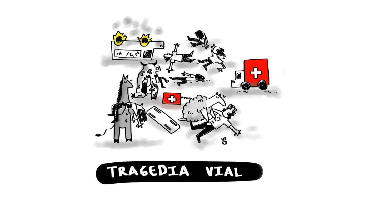 Caricatura: Tragedia vial