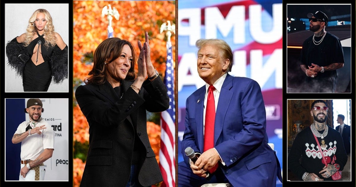 Los cantantes famosos que buscan ponerles votos a Kamala Harris y a Donald Trump